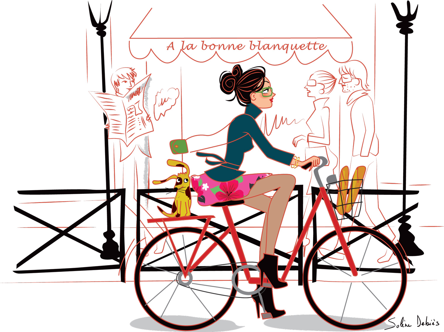 illustration paris velo Solene Debies